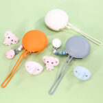 Pacifier Chain, Silicone Teething Beads Baby Dummy Clip Holder Case, Silicon Pacifier Holder Clip